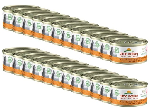 [90321996 1627397] Almo Nature Nassfutter HFC Natural Huhn und Thunfisch, 24 x 70 g