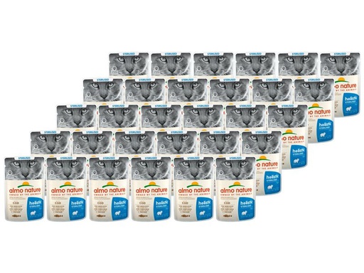[90322006 1627404] Almo Nature Nassfutter Holistic Sterilised mit Kabeljau, 30 x 70 g