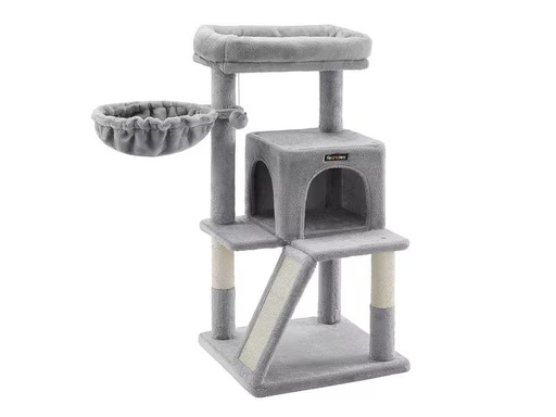 [90322017 1631337] Feandrea Kratzbaum mit Kratzbrett, 96 cm, Grau/Beige