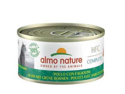 [90322044 1627354] Almo Nature Nassfutter HFC Complete Huhn mit Grünen Bohnen, 70 g