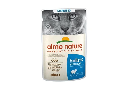 [90322093 1627341] Almo Nature Nassfutter Holistic Sterilised mit Kabeljau, 70 g