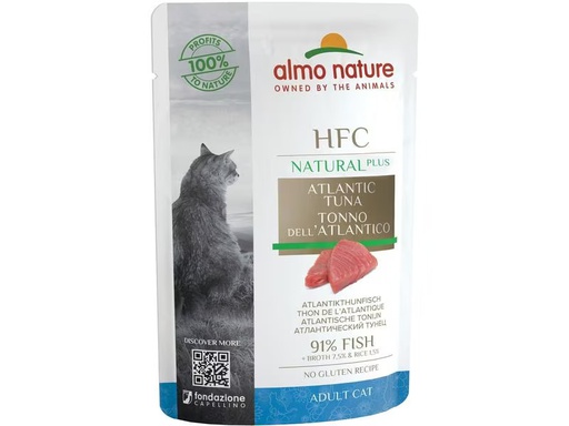[90322122 1627331] Almo Nature Nassfutter HFC Natural Plus Atlantikthunfisch, 55 g