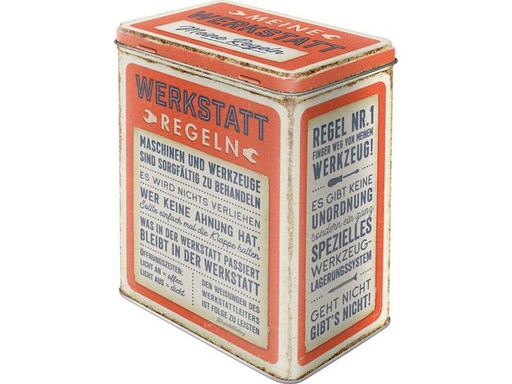 [90322161 1637989] Nostalgic Art Vorratsdose Werkstatt-Regeln 3 l, Mehrfarbig
