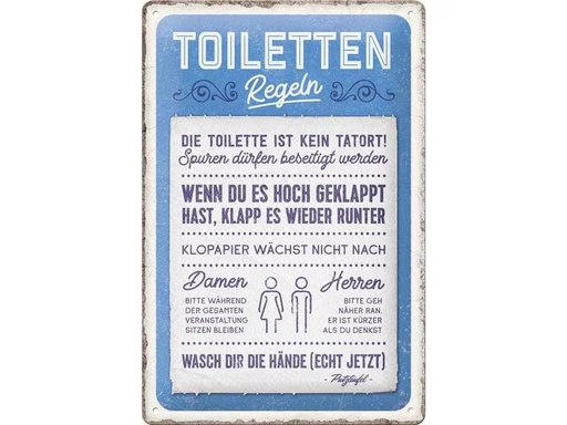 [90322185 1637955] Nostalgic Art Schild Toiletten-Regeln 20 x 30 cm, Metall