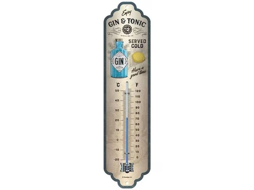 [90322273 1638001] Nostalgic Art Thermometer Gin &amp; Tonic 6.5 x 28 cm