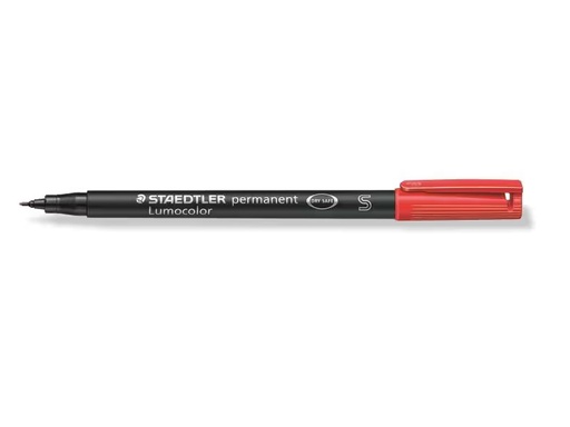 [90322398 1631463] Staedtler Folienstift Lumocolor 313 S Rot, permanent, 10 Stück
