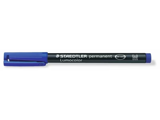 [90322490 1631479] Staedtler Folienstift Lumocolor 317 M Blau, permanent, 10 Stück