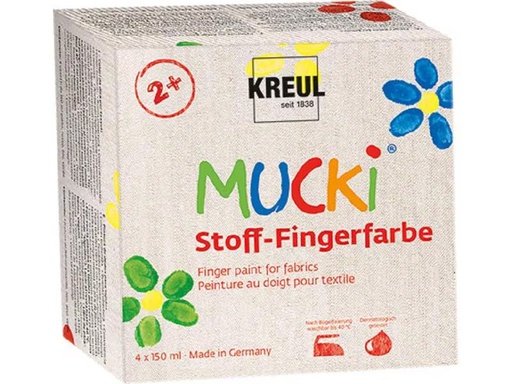 [90323560 1631946] Kreul Fingerfarbe Mucki 150 ml, 4 Stück