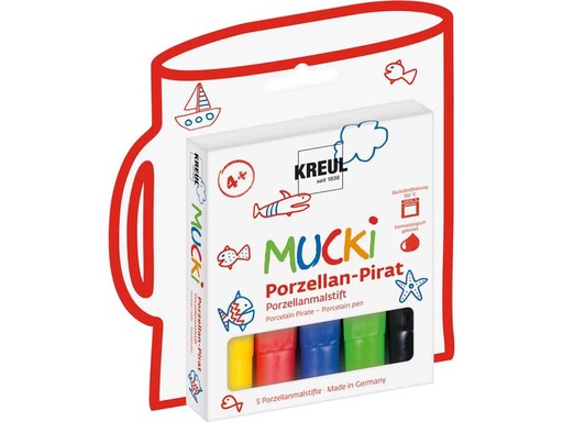 [90324043 1631949] Kreul Porzellanfarbe Mucki 5 Stück