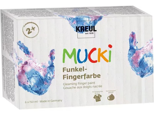 [90324170 1631943] Kreul Fingerfarbe Mucki 150 ml, 6 Stück