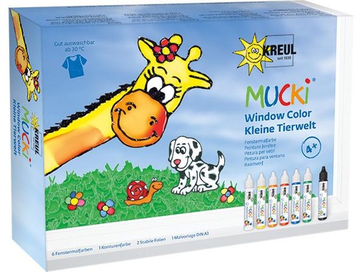 [90324175 1631927] Kreul Fensterfarbe Mucki Set 7 Stück je 29 ml