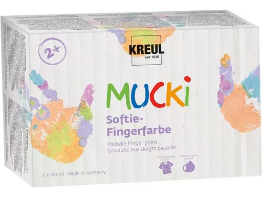 [90324186 1631944] Kreul Fingerfarbe Mucki 150 ml, 6 Stück