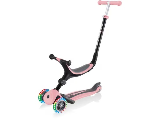 [90324544 1207149] GLOBBER Scooter GO UP Foldable Plus Lights, Pastel Rosa
