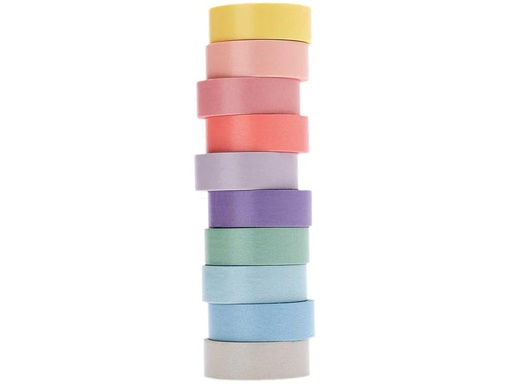 [90052502 1167160] Rico Design Washi Tape Pastell mix  10 Stück Mehrfarbig
