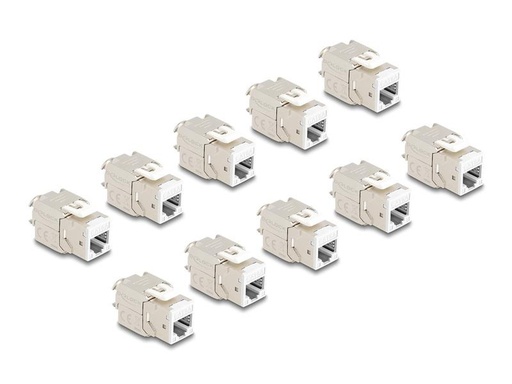 [90324779 1646053] Delock Keystone-Modul RJ45 zu LSA Cat.6A Weiss, 10 Stück