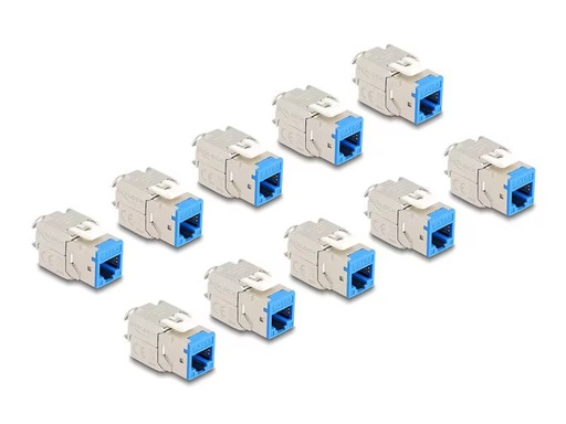 [90324784 1646045] Delock Keystone-Modul RJ45 zu LSA Cat.6A Blau, 10 Stück