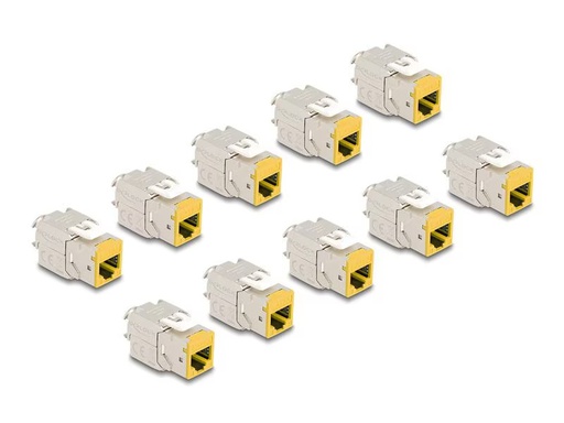 [90324803 1646046] Delock Keystone-Modul RJ45 zu LSA Cat.6A Gelb, 10 Stück