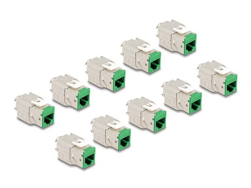 [90324818 1646048] Delock Keystone-Modul RJ45 zu LSA Cat.6A Grün, 10 Stück