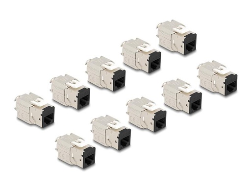 [90324822 1646051] Delock Keystone-Modul RJ45 zu LSA Cat.6A Schwarz, 10 Stück