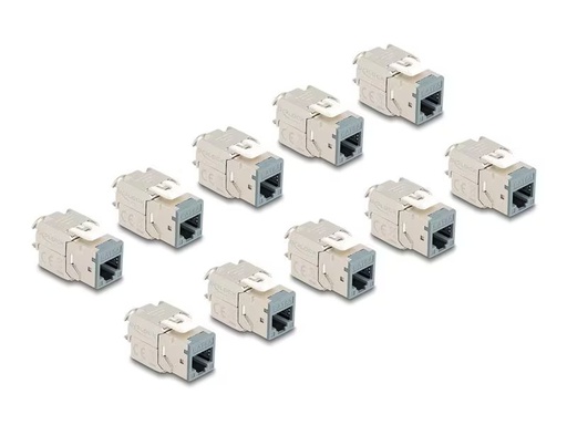 [90324868 1646047] Delock Keystone-Modul RJ45 zu LSA Cat.6A Grau, 10 Stück