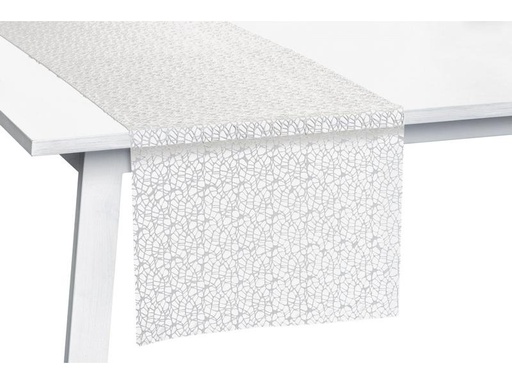 [90325162 1638502] Pichler Tischläufer Network 45 cm x 1.4 m, Weiss