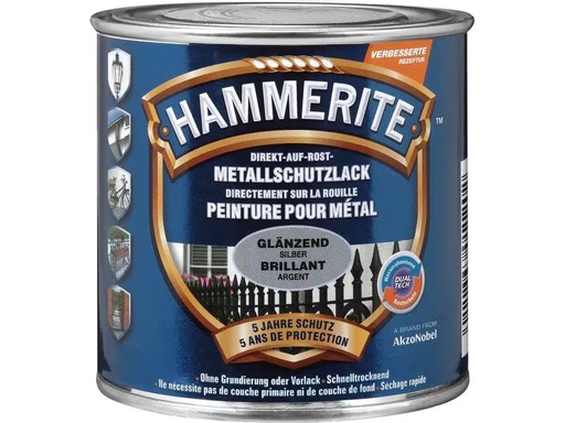 [90325421 1493063] Hammerite Metall-Schutzlack HG Silber, 250 ml