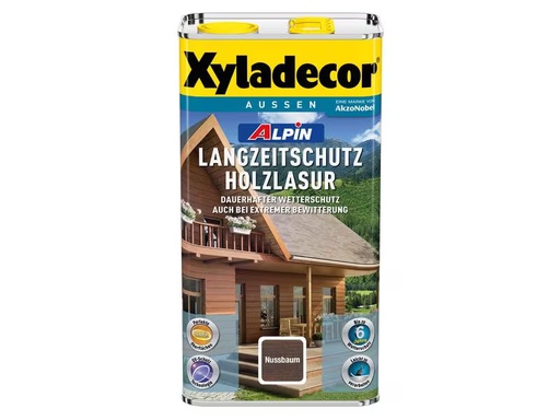 [90325533 1493000] Xyladecor Holzlasur Alpin Langzeitschutz, Nussbaum, 5 L