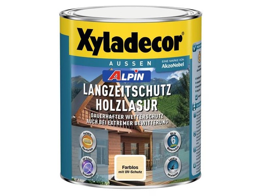 [90325698 1492993] Xyladecor Holzlasur Alpin Langzeitschutz, Farblos, 1 L