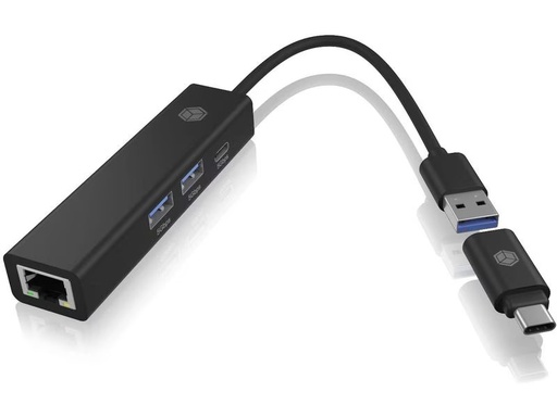 [90325789 1637767] ICY BOX USB-Hub IB-HUB1439-LAN