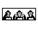 Wallxpert Wanddekoration Monkeys 70 x 25 cm