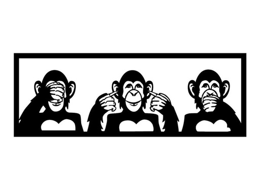[90325931 1642101] Wallxpert Wanddekoration Monkeys 70 x 25 cm