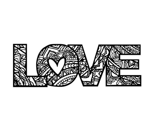 [90325994 1642122] Wallxpert Wanddekoration Love 70 x 23 cm