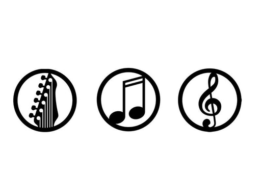 [90326019 1642117] Wallxpert Wanddekoration Just Music 3-teilig, 25 cm