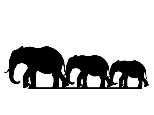 [90326063 1642108] Wallxpert Wanddekoration Elefantenfamilie 15 x 50 cm