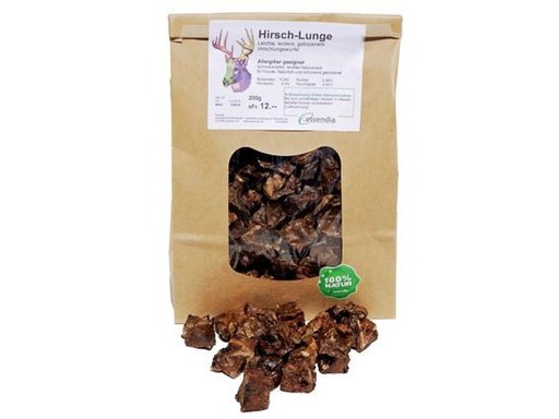 [90326166 1649128] essendia Kausnack Hirschlungenwürfel, 200 g