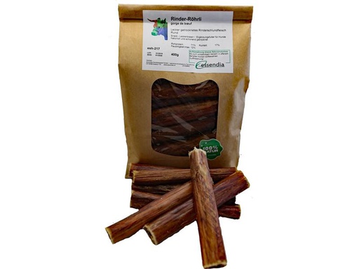 [90326230 1649171] essendia Kausnack Rinderröhrli rund glatt, 400 g