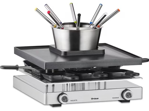 [90326291 1650470] Trisa Raclette-Kombination Fondue Fusion 8 Personen
