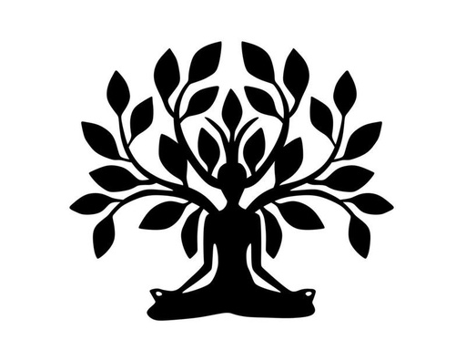 [90326308 1642120] Wallxpert Wanddekoration Yoga Tree 70 x 60 cm
