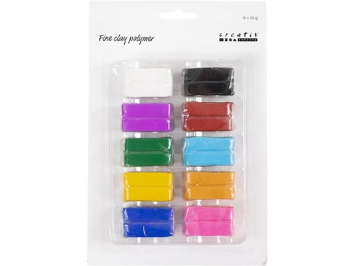 [90326516 1644302] Creativ Company Modellierton Fine Clay 10 x 20 g, Sortierte Farben