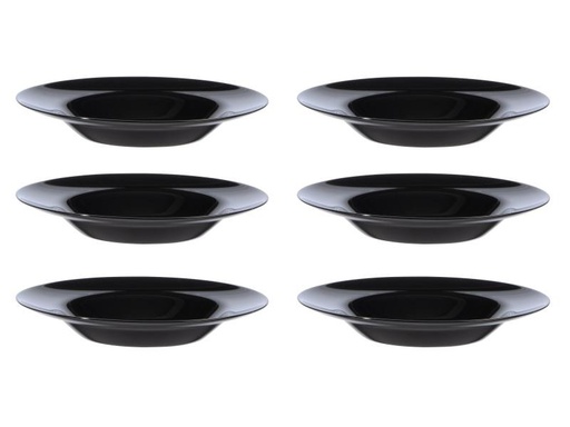[90052865 989010] Arcoroc Suppen- &amp; Pastateller Evolution Ø 28.5 cm, 6 Stück, Schwarz