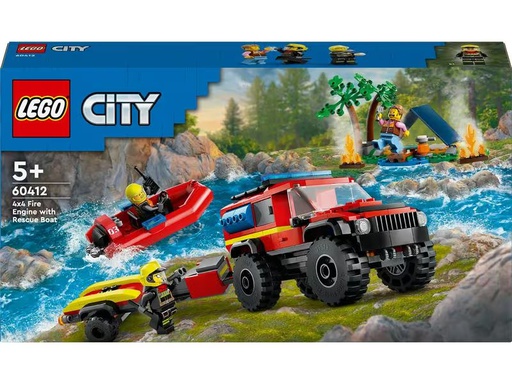 [90327688 1638717] LEGO® City Feuerwehrgeländewagen mit Rettungsboot 60412