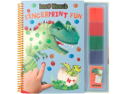 [90327731 1627640] Depesche Fingermalfarbe Dino World 25 Seiten, 4 Stempelfarben