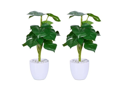 [90328292 1656997] relaxdays Kunstpflanze Monstera 2 Stück, 33 cm