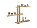 relaxdays Wandregal mit 3 Ablagen 56 x 80 x 9 cm, Nature