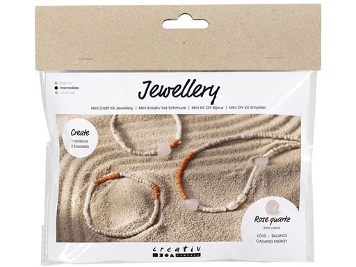 [90328323 1644294] Creativ Company Schmuck Bastelset Halskette und Armband aus Rosenquarz