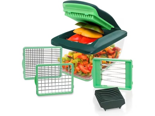 [90328486 1652074] Genius Gemüseschneider Nicer Dicer Chef 7-teilig, Grün