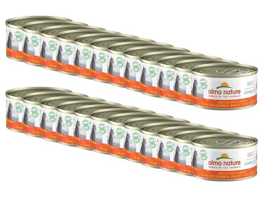 [90328552 1627412] Almo Nature Nassfutter HFC Complete Huhn mit Möhren, 24 x 70 g
