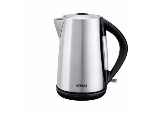 [90053048 469034] Koenig Wasserkocher Steel Line 1.7 l, Schwarz/Silber