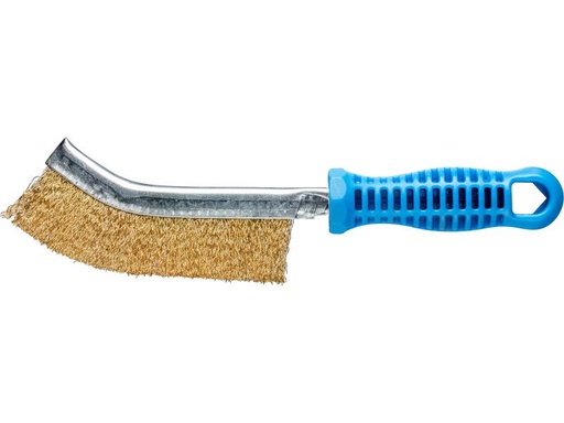 [90329941 1639631] Pferd Handbürste gebogen, Messing