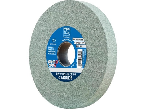 [90329973 1639565] Pferd Schleifbockscheiben Ø 150 x 20 mm Bohrung-Ø 32 mm SiC80